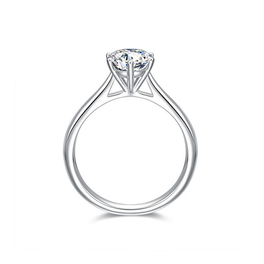 Mooleeca classic six-claw platinum cultured diamond women's ring 50 points DE color VS wedding gift for girlfriend and wife No. 11