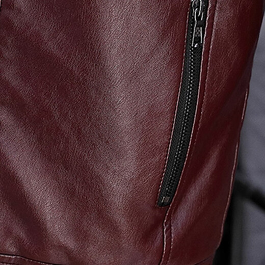 Playboy Autumn and Winter Leather Jackets Men's Trendy Jackets Men's Casual Men's Leather Jackets Handsome Motorcycle Clothing Tops 8961 Black Velvet M