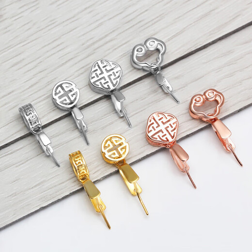 Fat Donglai same style buckle 18k gold buckle pendant buckle yin degree K gold buckle diy accessories jade pendant clip buckle jade jade style 1 gold color (small size)