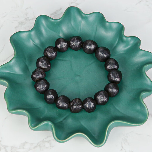 DRJEFUN Xinjiang carbonaceous precious metal meteorite raw stone bracelet natural cosmic meteor fall iron sulfide conformable bracelet fidelity No. 40