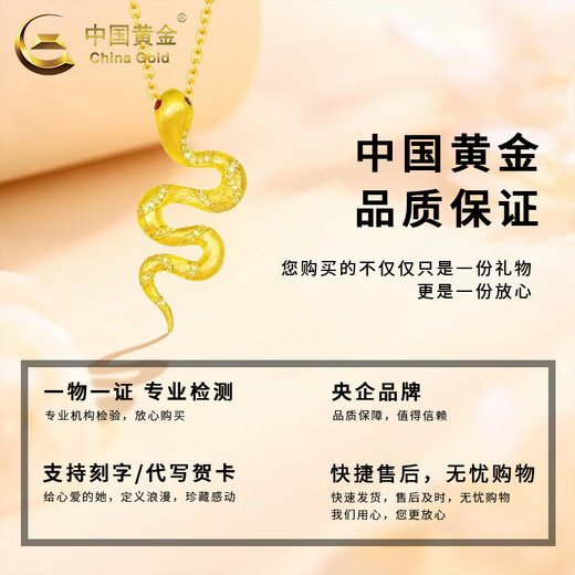 CHINA GOLD 18K Gold Zodiac Snake Necklace Women's Curly Snake Zodiac Year Pendant Valentine's Day Birthday Gift for Girlfriend and Lover 18K Brushed Gold Snake Pendant with 925 Silver Chain