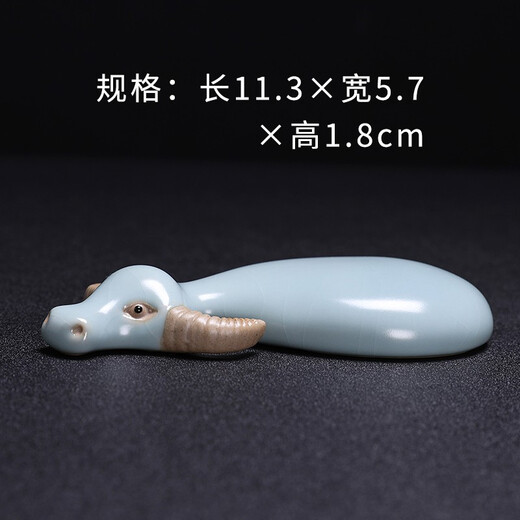 Xunru Ru Kiln Tea Pet Cow Ornament Boutique Open Piece Can Raise Creative Tea Table Decoration Tea Table Tea Toy Tea Set Accessories High-end Small Decoration Ru Kiln Calf Tea Pet