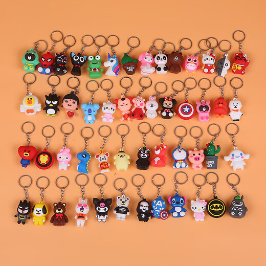 钥匙扣生肖挂饰pvc软胶卡通动漫挂扣挂饰书包文具挂件 随机1个