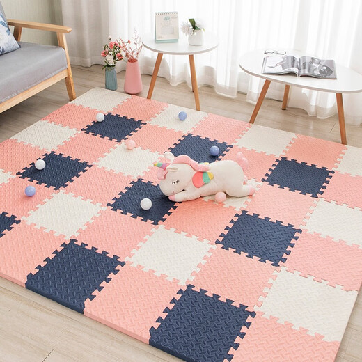 Jin Jin is equal to 0.5 kg Mu splicing foam floor mat thickened household climbing mat crawling mat tatami bedroom living room floor mat floor mat navy blue * red * white total 16 pieces 30 * 30 * 1cm