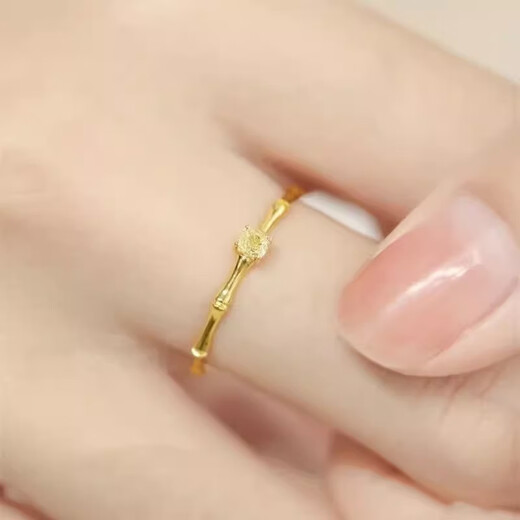 Dragon Girl Small Bamboo Sugar Cube Citrine Ring Ring for Women Light Luxury Versatile Niche Design Adjustable Index Finger Ring Bamboo Sugar Cube B01-302