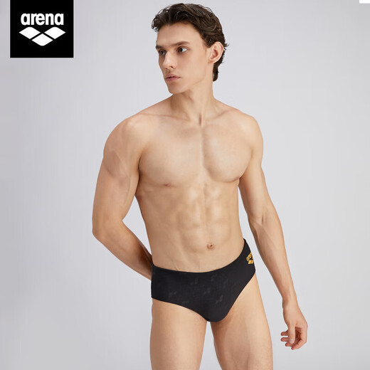 Arena (arena) briefs men's sports fitness training quick-drying comfortable green shadow long-lasting chlorine-resistant swimming trunks black 2XL