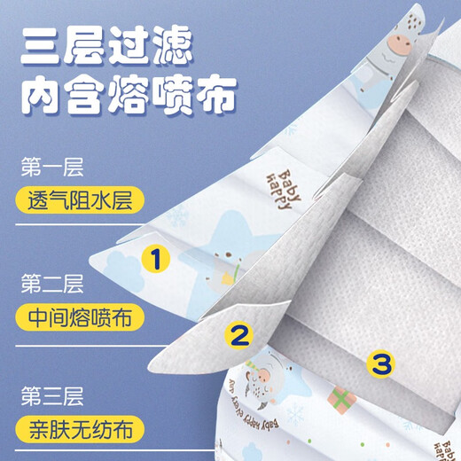 Haishi Hainuo medical surgical masks individually packaged one bag for children aged 6-12 years old, medical sterilization grade autumn and winter 50 pieces