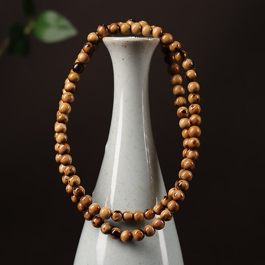 T&U guaranteed price natural sea willow bracelet for women, original color multi-circle Buddha beads, old material black coral blood willow bracelet, round bead style 8mm, 108 beads