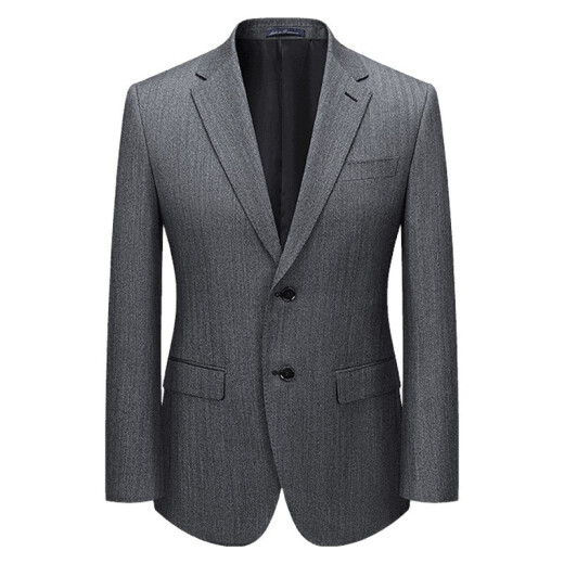 Peromon Suit Men's Wool Suit Jacket Business Formal Herringbone Pattern Slim Suit Gray (C Version - Loose Version) 185