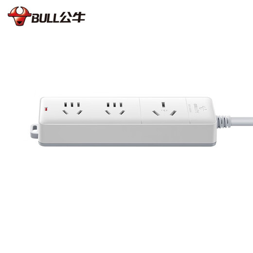公牛（BULL）插座转换器 大功率16A电源接线板 空调电热水器电烤炉可用插线板插排  【三位总控1.8米】406D