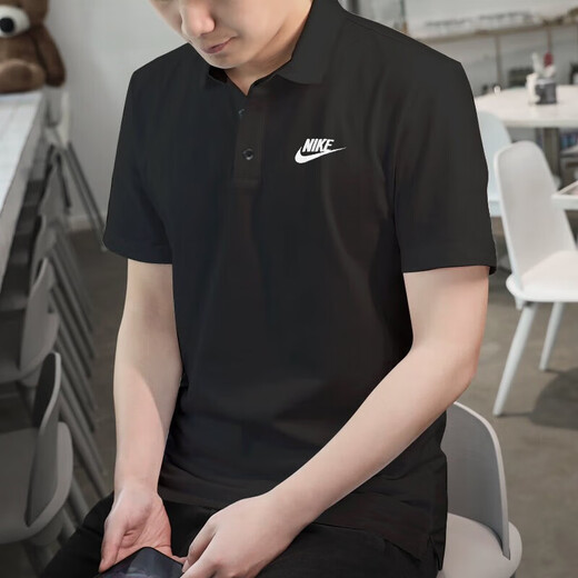 耐克（NIKE）POLO衫男 夏季新款官方舰店高尔夫运动休闲服透气半袖翻领短袖T恤 FN3895-010/黑色新款/正常尺码 L 175/92A