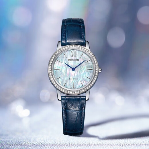 CITIZEN watch women's Japanese and Korean watch light kinetic energy mother-of-pearl dial belt business fashion Christmas gift EX1480-15D