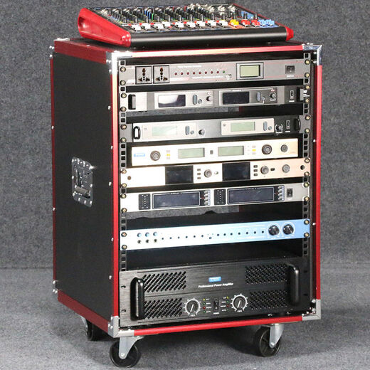 E.F.VSLON10U cabinet 12u flight case 16UKTV shelf audio amplifier equipment cabinet 6u8u stage machine 16U red aluminum reinforcement + 1 pallet