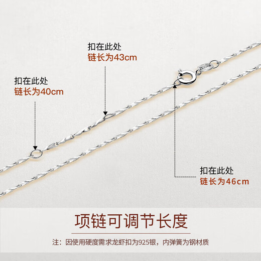 Crystal 999 Pure Silver Necklace Women's Silver Chain Single Chain No Pendant Clavicle Chain Naked Chain Plain Chain Student Necklace Thin Chain High-end Light Luxury