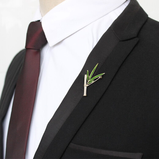 Xifei men's Chinese style bamboo brooch, corsage, literary style, gentleman's calmness, bamboo pin style brooch, suit and coat clothing accessories
