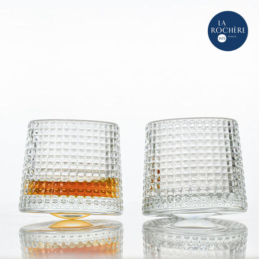 LA ROCHERE Made in France rotating whiskey glass BLOSSOM wine dirty pattern coffee cup and plate award-winning design whiskey glass 4 gift boxes
