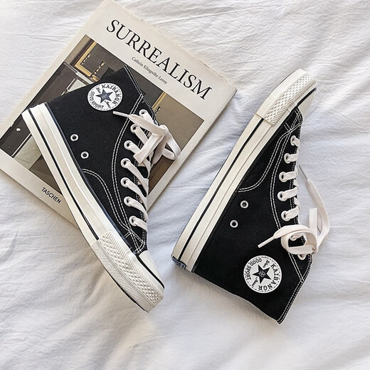 Chaussures de toile de soleil de neuf pouces chaussures montantes pour hommes chaussures à la mode pour hommes baskets décontractées à la mode 2025 nouveau couple chaussures en tissu polyvalentes chaussures de toile montantes pour hommes noir taille 42