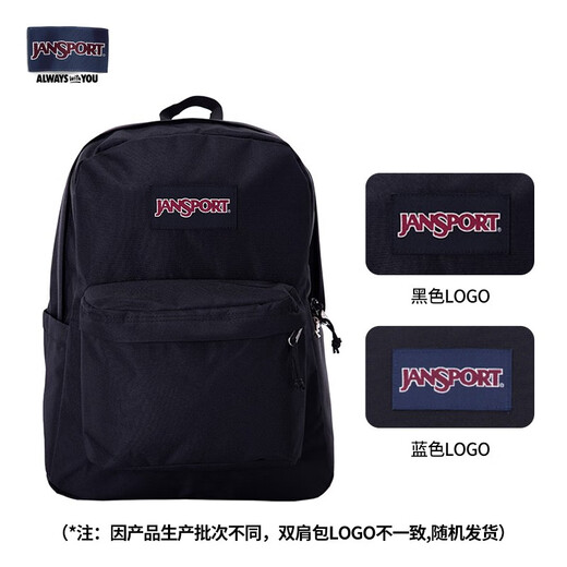 JANSPORT Jasper School Bag Lightweight Backpack Men's and Women's Travel Bag Simple Backpack Computer Bag Student Campus 4QUE008 Jazz Black-Side Bag + Compartment