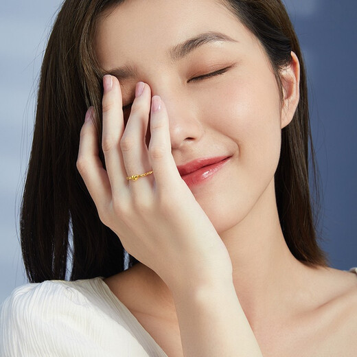 Saturday Fortune (ZLF) Gold Ring Women's Pure Gold Heart-Shaped Love Ring Bracelet Heartbeating Moment Price No. 13-2.02g