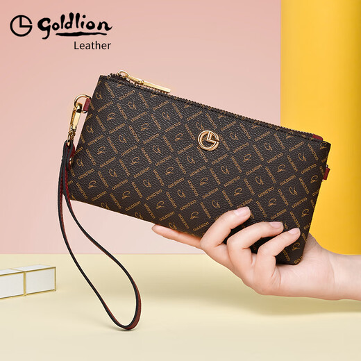 Goldlion Handbag Women's 2025 New Handbag Fashionable and Exquisite Handbag Zipper Multifunctional Women's Bag Long Wallet Large Size-200*103*15mm