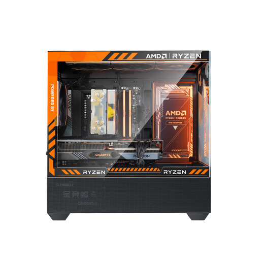 AMD Ryzen R5 9600X assembly computer RTX5060Ti/RX9060XT graphics card Delta mobile gaming desktop computer complete machine design editing drawing DIY assembly machine configuration six R5 9600X+RX9060XT 16G host kit