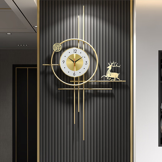 Psyche Nordic Light Luxury Clock Simple Clock Personalized Creative Fulu Zhongsheng Wall Decoration Clock Quartz Clock Wall Clock Large - Silent (width 60*height 98)