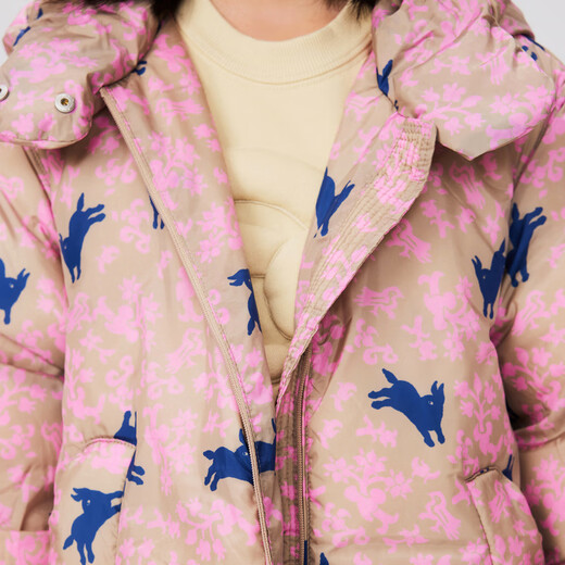 jnby by JNBY江南布衣童装冬羽绒服跳跳兔加厚连帽中长款男女童儿童1NBC13691 690杂粉（批次1） 160 cm 尺码偏大选小一码