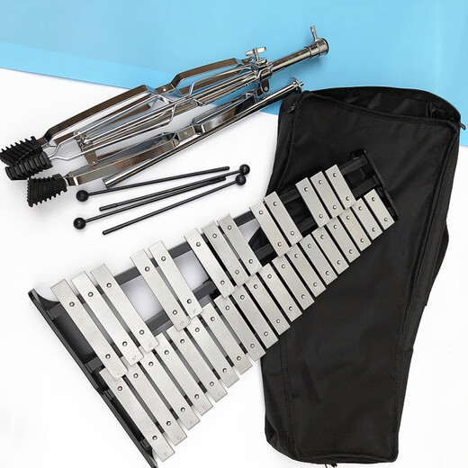 歌悦奥尔夫32音木琴小钟琴 马林巴琴钢片琴打击乐器铝板琴 32音带支架+乐谱音符贴+1对琴槌