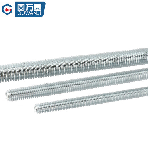Guwanji White Zinc Plated Threads, Screw Threads, Full Threads, Screw Full Thread Screws, Ceiling Hardware Accessories Fasteners, Factory Standard M8x3 Meters, 5 Strips, 4.8 Grade White Zinc Plating