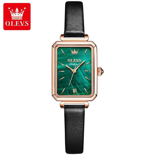 Oliver Lalite Swiss Green Ghost Brand Women's Watch Women's Light Luxury Niche Internet Celebrity Famous Watch Square Dish Small Green Watch 6624 Net-band Watch