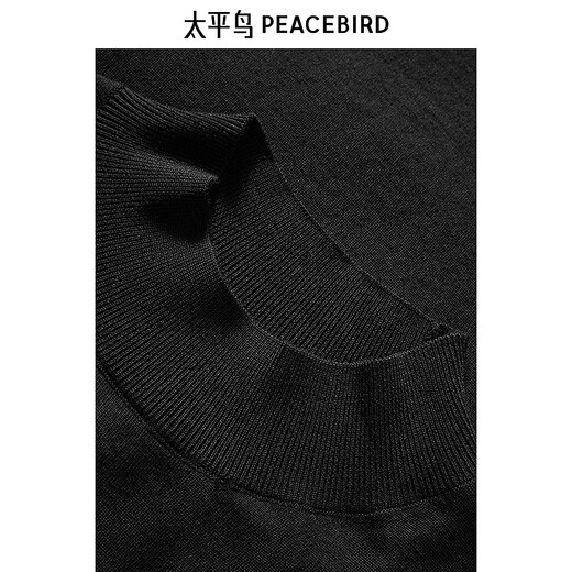 PEACEBIRD мужской свитер, новый зимний свитер из овечьей шерсти, полуводолазка B1EBE4B12, черный, 1 м