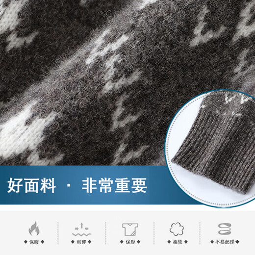 DVW thickened pure wool sweater for men in winter warm ethnic style turn-down turtleneck sweater luxury high-end brand base shirt black gray 100% pure wool S 165 reference weight 105-120Jin Jin is equal to 0.5 kg