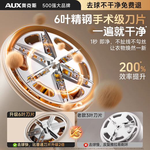 AUX hair ball trimmer, electric shaver for removing hair balls from clothes, a home-use hair ball killer that does not damage clothes, super long battery life, upgraded model, four-speed speed regulation*1 spare blade