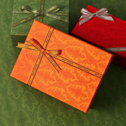 DOROCH gift wrapping paper with ribbon orange wrapping paper handmade DIY birthday gift Christmas Thanksgiving