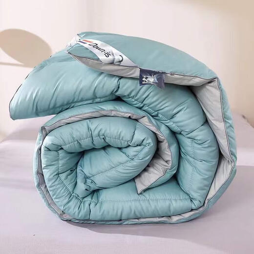 羽绒被子95白鹅绒高档被芯冬天加厚保暖单双人被8斤10斤6 宾利蓝 220x240cm总重10斤