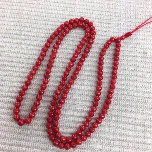 Zhaohao Coral Bracelet 6mm Buddha Beads Round Bead Bracelet Color Dark Red 3.5-4mm 10.5g