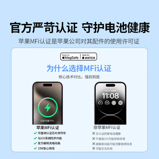 绿联MFi认证适用苹果三合一无线充电器MagSafe磁吸充电支架15W快充iPhone17/16/15/14苹果手表耳机通用