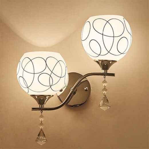 Yilin Wall Lamp Bedroom Wall Bedside Lamp Simple Modern Creative European American American LED Living Room Aisle Stair Lamp Room Gold 8015 with LED9 Three Color Light