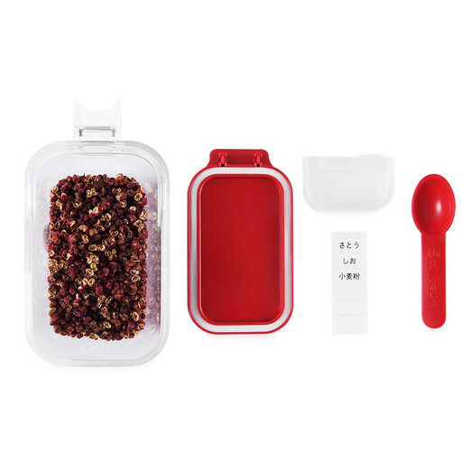 ASVEL kitchen household seasoning bottle box seasoning jar seasoning box seasoning jar seasoning box with spoon salt shaker white 480ml A1107-09