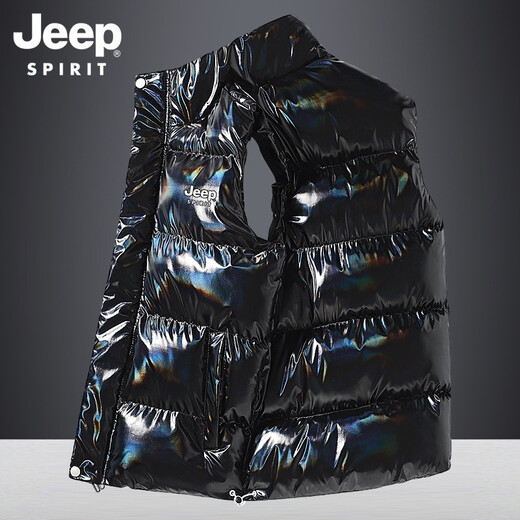 JEEP SPIRIT gilet gilet rembourré en coton pour hommes gilet d'automne et d'hiver pour hommes gilet thermique épaissi décontracté veste coupe-vent d'extérieur en coton pour hommes 683 bleu XL