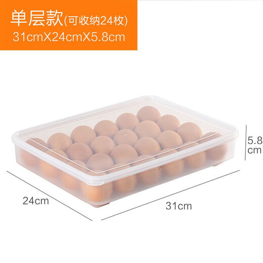 IRIS Refrigerator Storage Box Food Storage Kitchen Storage Box Vegetable Egg Storage Organizing Box Cabinet Drawer Storage Box Popular Single Layer Egg Box (can hold 24 pieces)