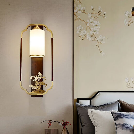 Yaotian Modern New Chinese Style Wall Lamp Full Spectrum Black Walnut Jade Lamp Living Room Rechargeable Wiring-Free Model 1001-Hour Left