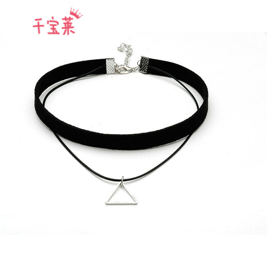 Qianbaolai Korean short black clavicle chain necklace for women Korean style simple neck jewelry choker neck strap Qianjiao five-piece set (adult)