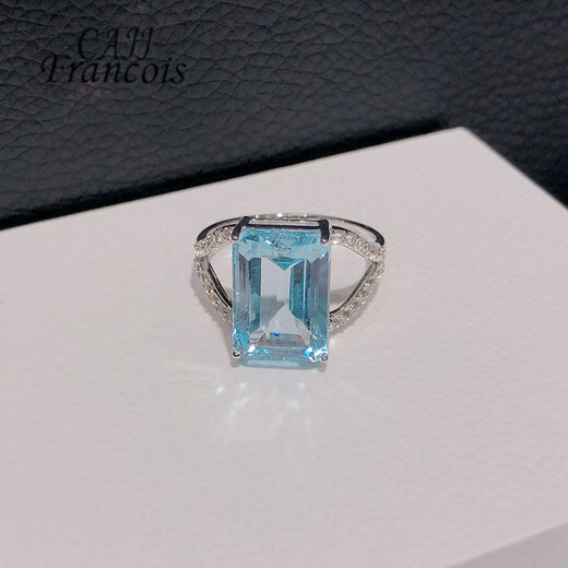 CAJJ Francois 9.0 carat topaz ring for women, natural colored gemstone, jewelry gemstone, 925 silver inlaid, No. 13