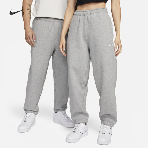 Nike (NIKE) official men's fleece trousers and sweatpants knitted loose casual embroidered personality soft DX1365 063 color dark gray/white XL
