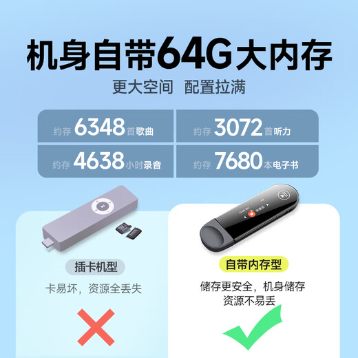 Fanmu PA05 64G mp3 music player mp4 Bluetooth student listening repeater English walkman recording exercise U disk mobile phone direct download USB-C port