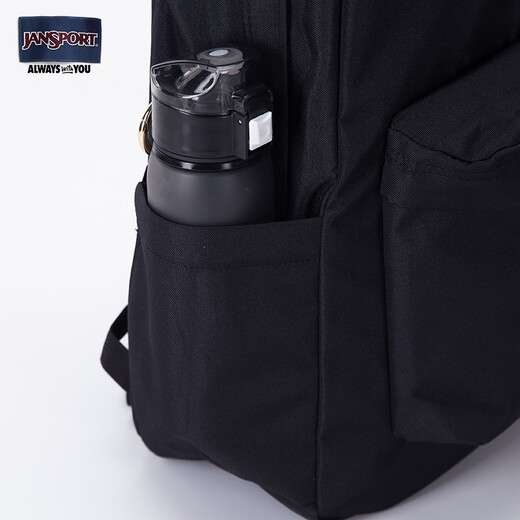 JANSPORT Jasper School Bag Lightweight Backpack Men's and Women's Travel Bag Simple Backpack Computer Bag Student Campus 4QUE008 Jazz Black-Side Bag + Compartment