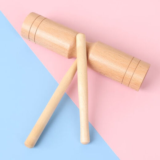 Jiayile Kindergarten double-barreled large Orff percussion instrument glossy double-barred primary school student high-bass early education toy large grooved double-barred barrel