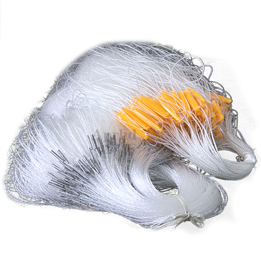 APRHD fish net wire mesh fishing net three layers sinking net single layer floating net hanging fish white strip net silver carp crucian carp net weighted 1 finger three layers 1.2 meters high 4 fingers 20 meters (weighted sinking net)