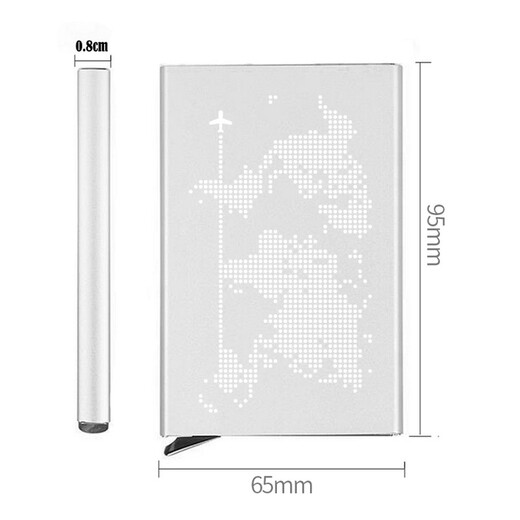 梵勒丹麦防盗刷防闪付卡夹金属屏蔽nfc保护套银行卡盒时尚卡套男卡包 银色